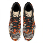Japanese Tiger Tattoo Print High Top Leather Sneakers