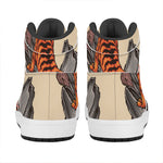 Japanese Tiger Tattoo Print High Top Leather Sneakers