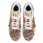 Japanese Tiger Tattoo Print High Top Leather Sneakers