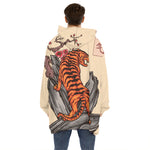 Japanese Tiger Tattoo Print Hoodie Blanket