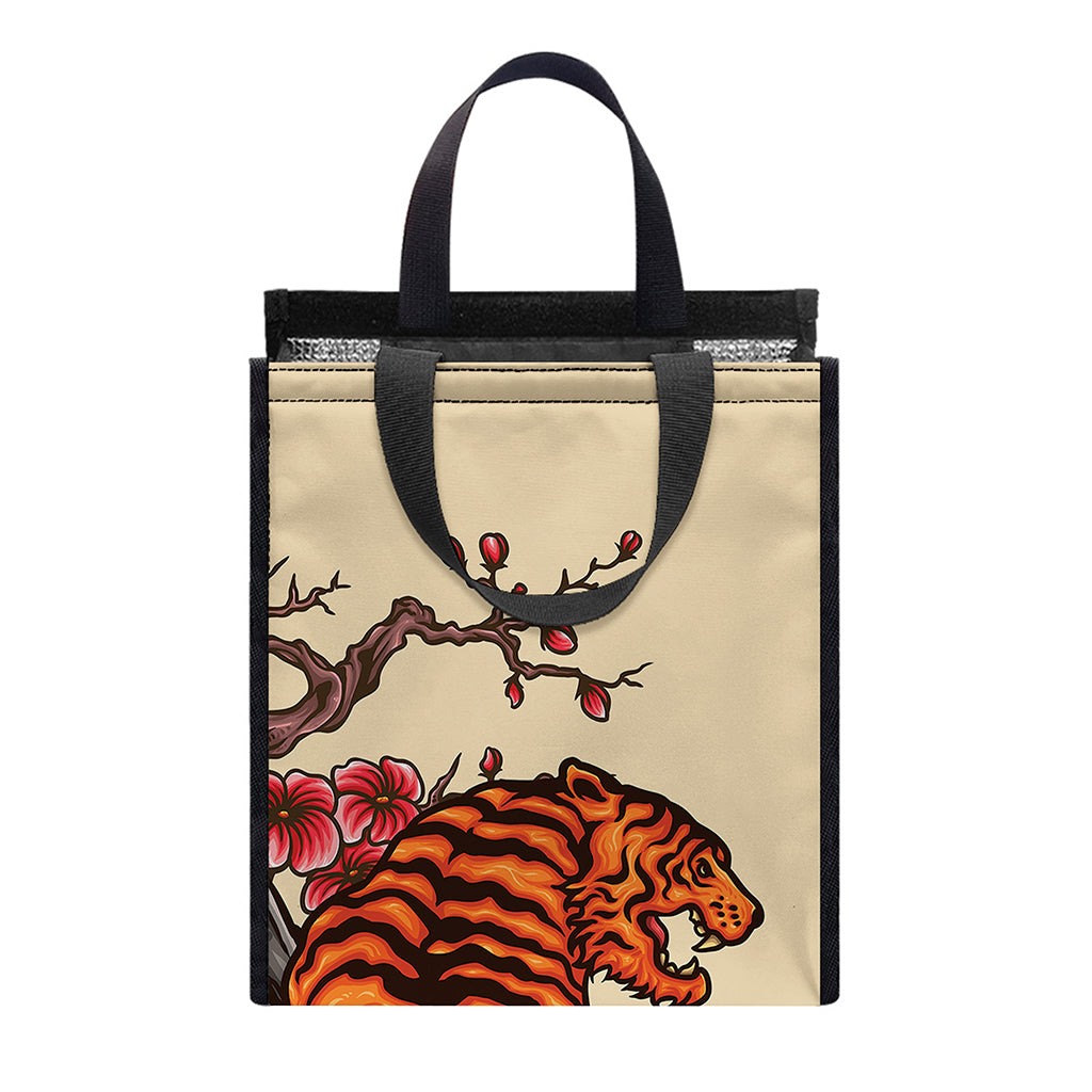 Japanese Tiger Tattoo Print Insulated Lunch Tote