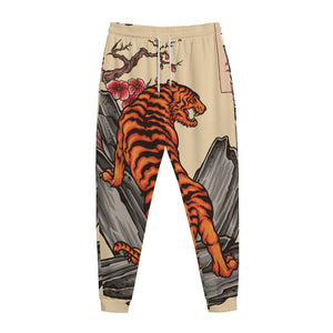 Japanese Tiger Tattoo Print Jogger Pants