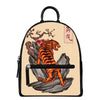 Japanese Tiger Tattoo Print Leather Backpack