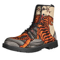 Japanese Tiger Tattoo Print Lace-Up Boots
