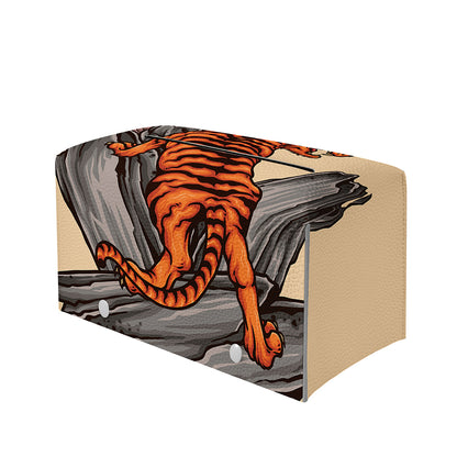 Japanese Tiger Tattoo Print Leather Tissue Box Cover
