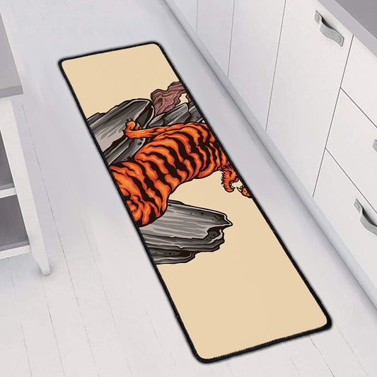 Japanese Tiger Tattoo Print Long Kitchen Mat