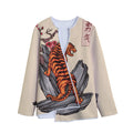 Japanese Tiger Tattoo Print Long Sleeve Short Coat