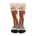 Japanese Tiger Tattoo Print Long Socks