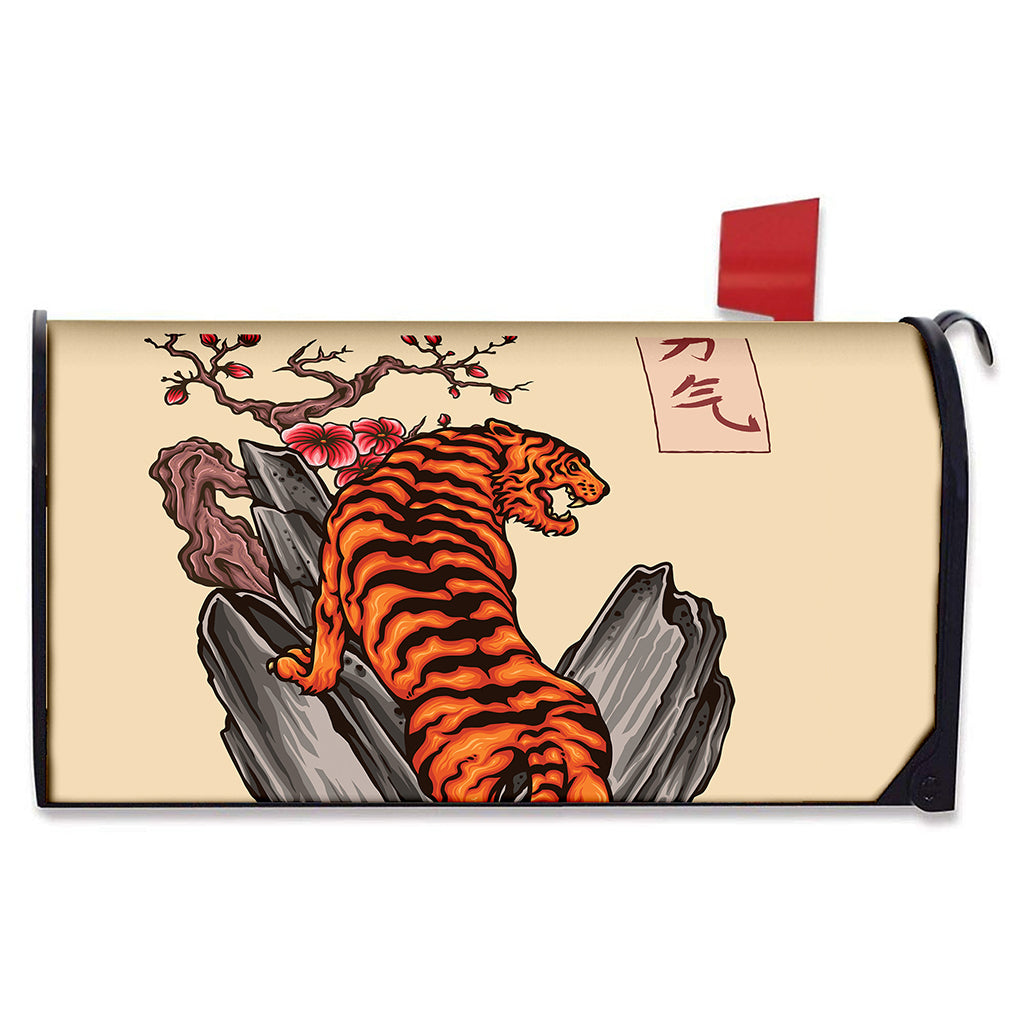 Japanese Tiger Tattoo Print Mailbox Cover