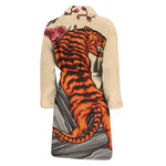 Japanese Tiger Tattoo Print Men's Bathrobe