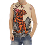 Japanese Tiger Tattoo Print Men's Fitness Tank Top