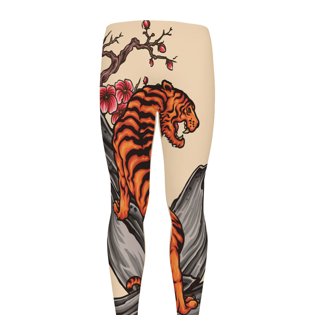 Japanese Tiger Tattoo Print Men's leggings