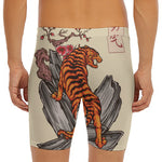 Japanese Tiger Tattoo Print Men's Long Boxer Briefs