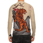 Japanese Tiger Tattoo Print Men's Long Sleeve Rash Guard