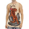 Japanese Tiger Tattoo Print Men's Muscle Tank Top