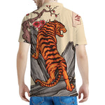 Japanese Tiger Tattoo Print Men's Polo Shirt