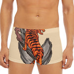 Japanese Tiger Tattoo Print Men's Short Boxer Briefs