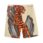 Japanese Tiger Tattoo Print Men's Sports Shorts