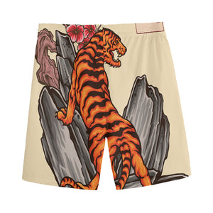 Japanese Tiger Tattoo Print Men's Sports Shorts