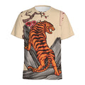 Japanese Tiger Tattoo Print Men's Athletic T-Shirt