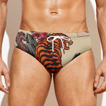 Japanese Tiger Tattoo Print Men's Swim Briefs