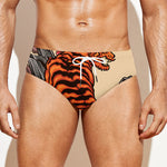 Japanese Tiger Tattoo Print Men's Swim Briefs