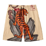 Japanese Tiger Tattoo Print Men's Swim Trunks