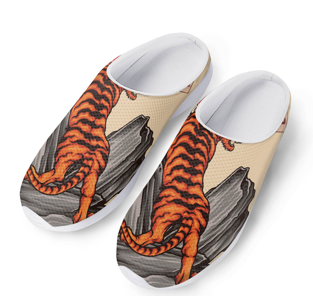 Japanese Tiger Tattoo Print Mesh Casual Shoes