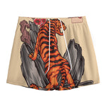 Japanese Tiger Tattoo Print Mesh Shorts