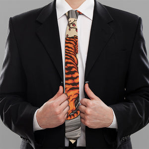 Japanese Tiger Tattoo Print Necktie