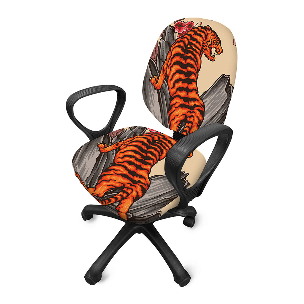 Japanese Tiger Tattoo Print Office Chair Cover