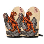 Japanese Tiger Tattoo Print Oven Mitts