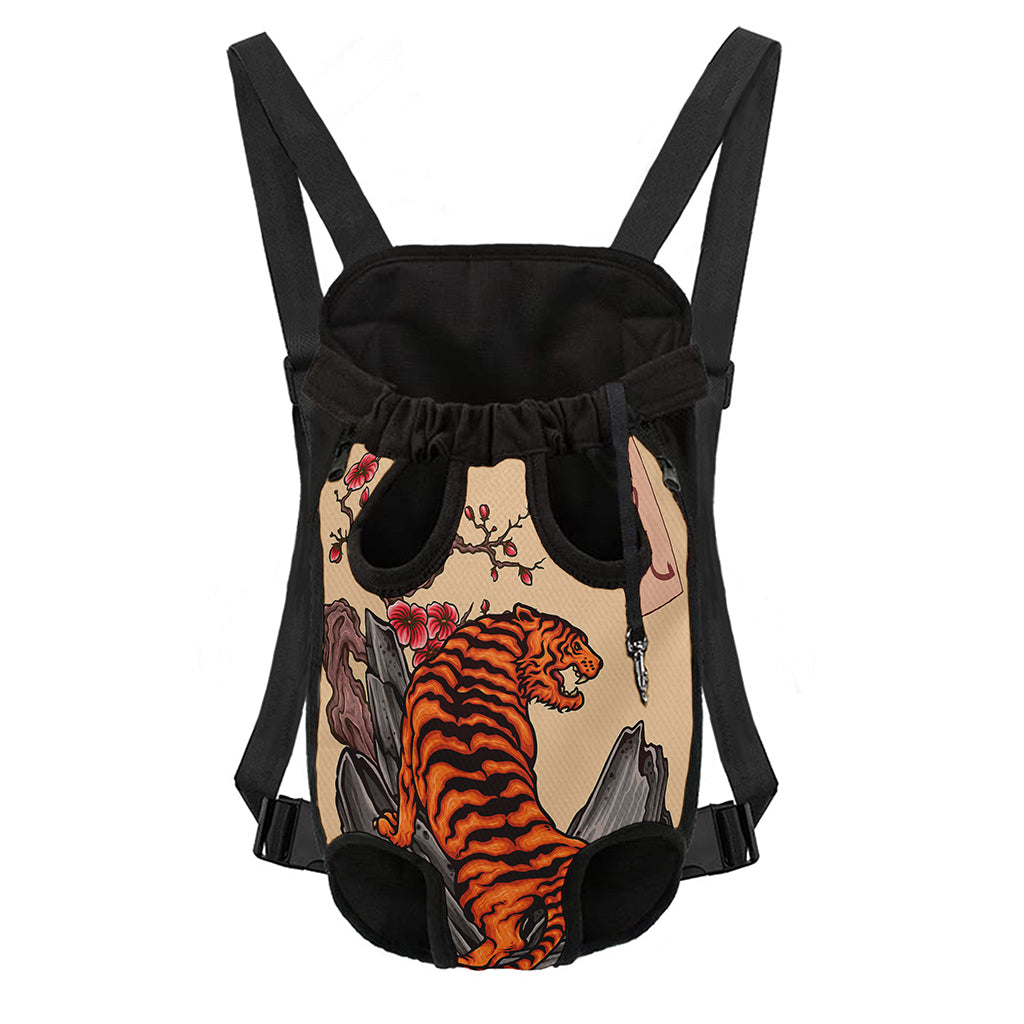 Japanese Tiger Tattoo Print Pet Carrier Backpack