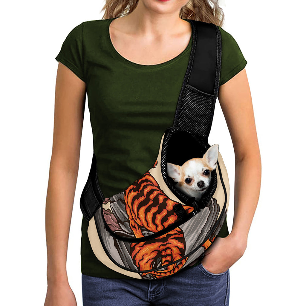 Japanese Tiger Tattoo Print Pet Sling Carrier