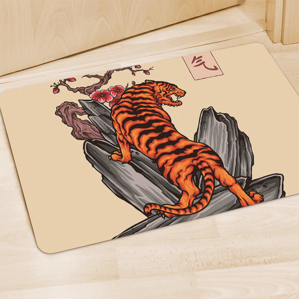 Japanese Tiger Tattoo Print Polyester Doormat