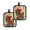 Japanese Tiger Tattoo Print Pot Holders