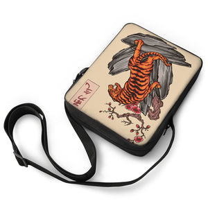 Japanese Tiger Tattoo Print Rectangular Crossbody Bag