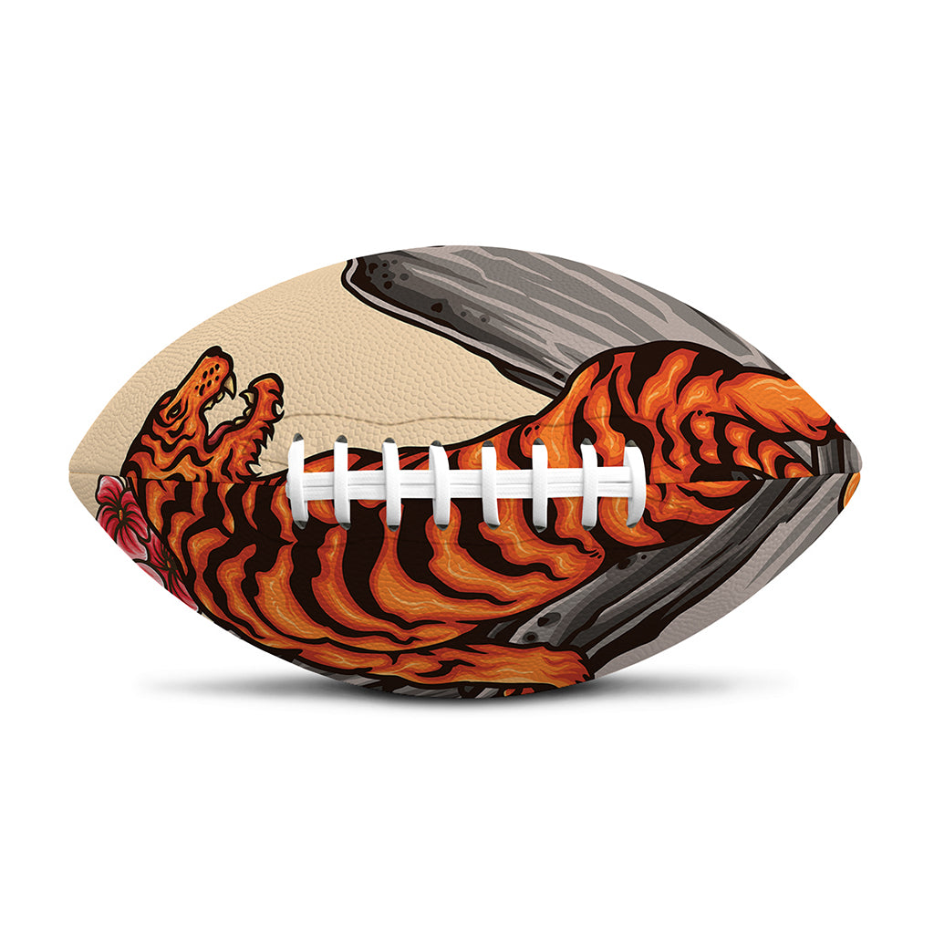 Japanese Tiger Tattoo Print Rugby Ball