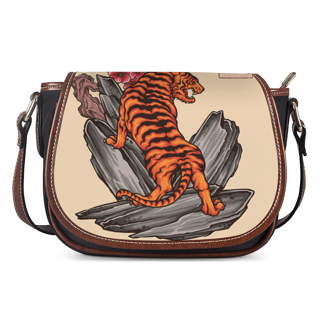 Japanese Tiger Tattoo Print Saddle Bag