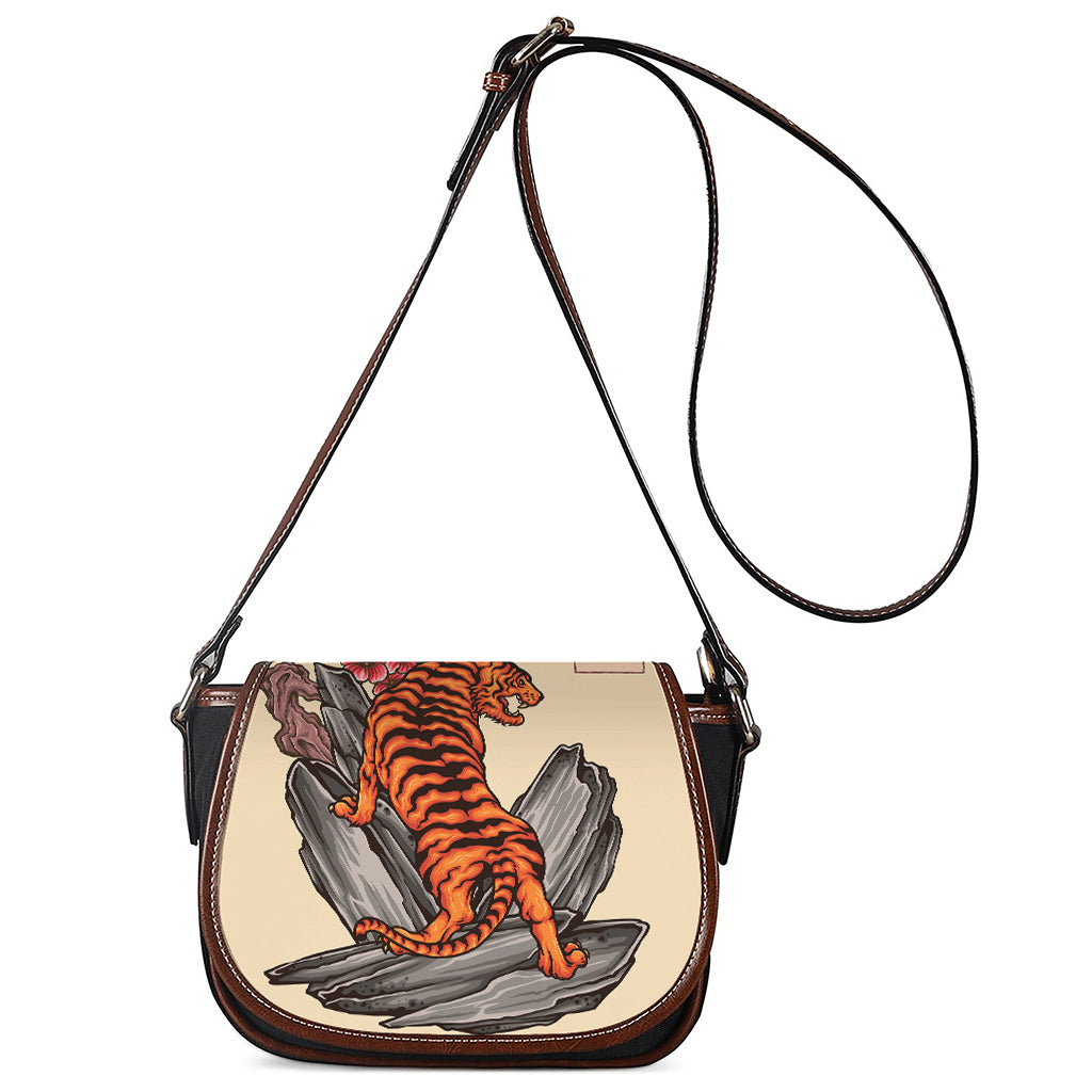 Japanese Tiger Tattoo Print Saddle Bag