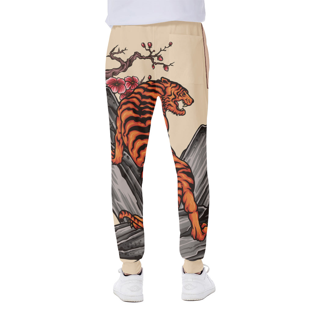 Japanese Tiger Tattoo Print Scuba Joggers