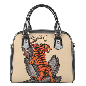 Japanese Tiger Tattoo Print Shoulder Handbag