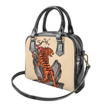 Japanese Tiger Tattoo Print Shoulder Handbag