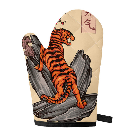 Japanese Tiger Tattoo Print Single Oven Mitt