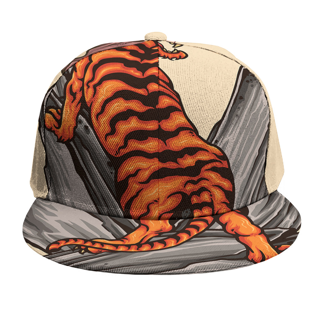 Japanese Tiger Tattoo Print Snapback Cap