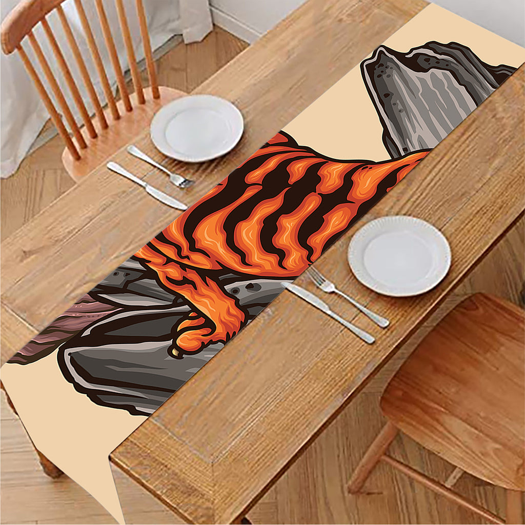 Japanese Tiger Tattoo Print Table Runner