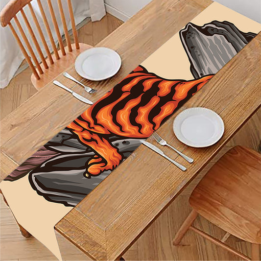 Japanese Tiger Tattoo Print Table Runner