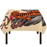 Japanese Tiger Tattoo Print Tablecloth