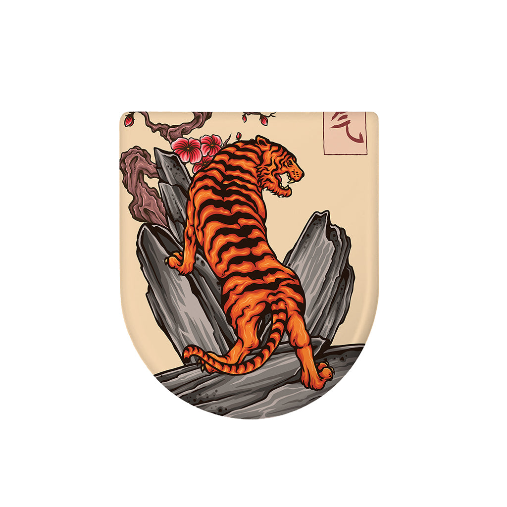 Japanese Tiger Tattoo Print Toilet Lid Cover