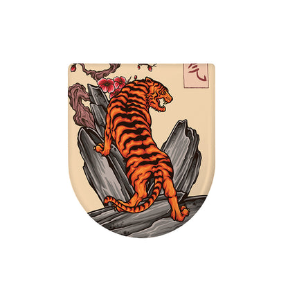 Japanese Tiger Tattoo Print Toilet Lid Cover